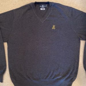 Psycho Bunny Men’s V-Neck Sweater - grey - Size XL